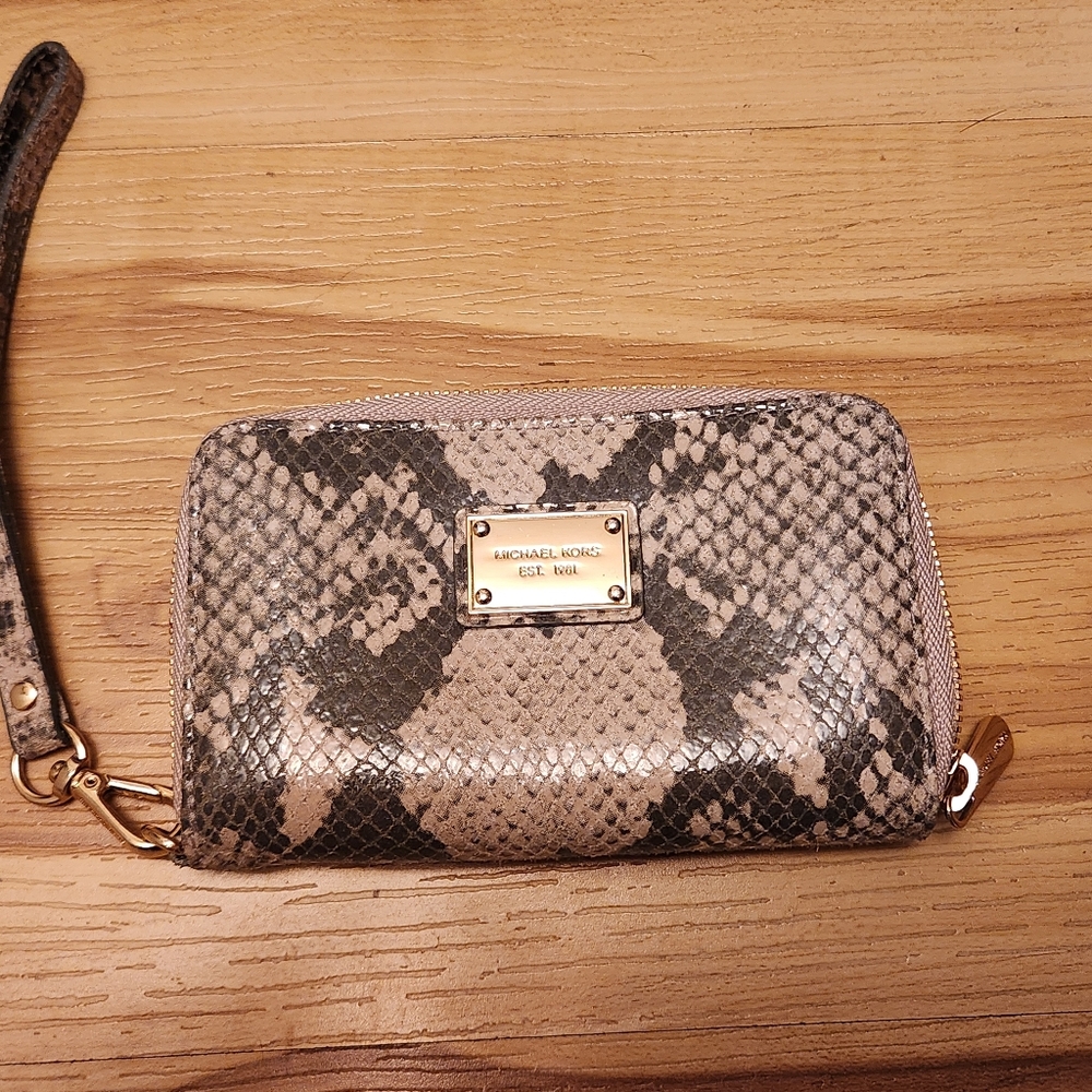 Michael Kors Snake Print Wristlet